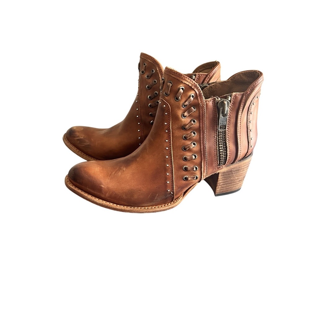 Freebird Women's Brown Leather Lace Ankle Boots Ryder Size 12 - Picture 3 of 10